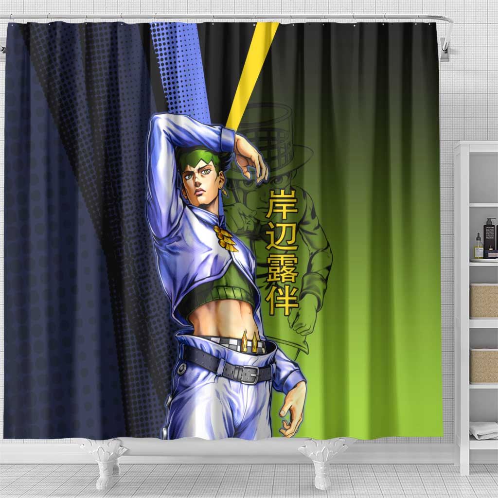 Rohan Kishibe JoJo’s Bizarre Adventure Shower Curtain with Heaven's Door Stand and Manga Style - The Mazicc