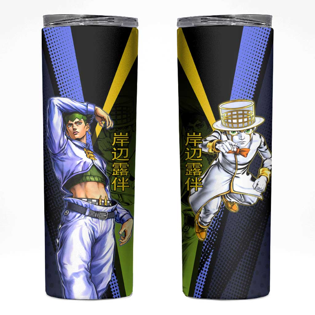 Rohan Kishibe JoJo’s Bizarre Adventure Skinny Tumbler with Heaven's Door Stand and Manga Style - The Mazicc