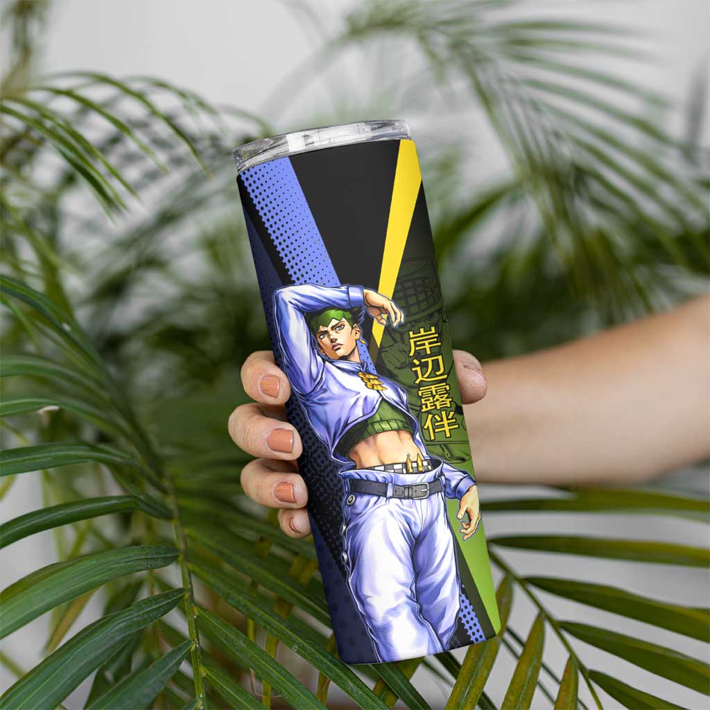 Rohan Kishibe JoJo’s Bizarre Adventure Skinny Tumbler with Heaven's Door Stand and Manga Style - The Mazicc