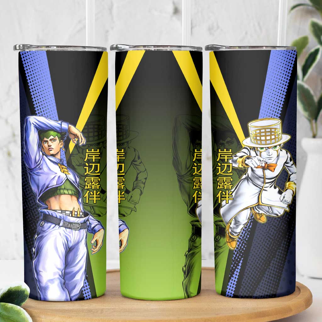 Rohan Kishibe JoJo’s Bizarre Adventure Skinny Tumbler with Heaven's Door Stand and Manga Style - The Mazicc