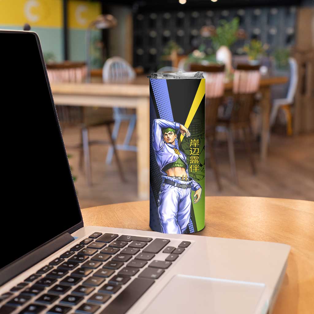 Rohan Kishibe JoJo’s Bizarre Adventure Skinny Tumbler with Heaven's Door Stand and Manga Style - The Mazicc