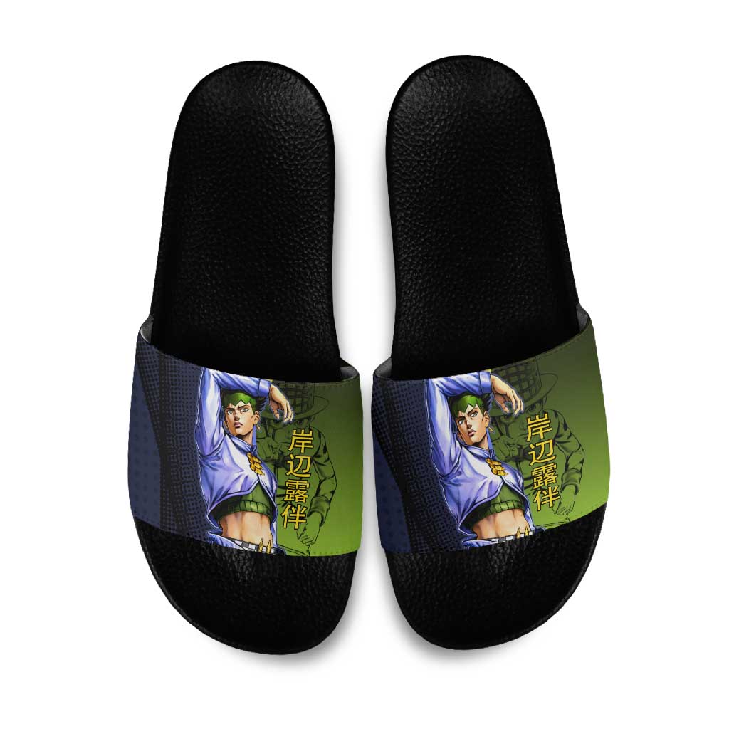 Rohan Kishibe JoJo’s Bizarre Adventure Slide Sandals with Heaven's Door Stand and Manga Style - The Mazicc