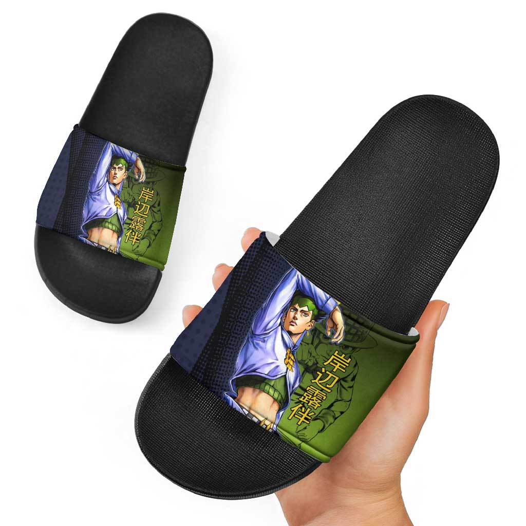 Rohan Kishibe JoJo’s Bizarre Adventure Slide Sandals with Heaven's Door Stand and Manga Style - The Mazicc
