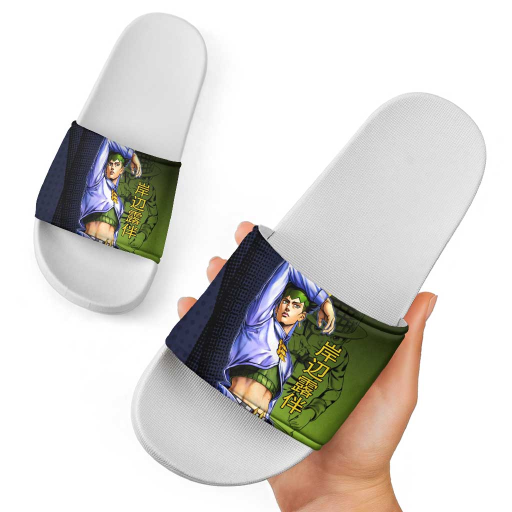 Rohan Kishibe JoJo’s Bizarre Adventure Slide Sandals with Heaven's Door Stand and Manga Style - The Mazicc