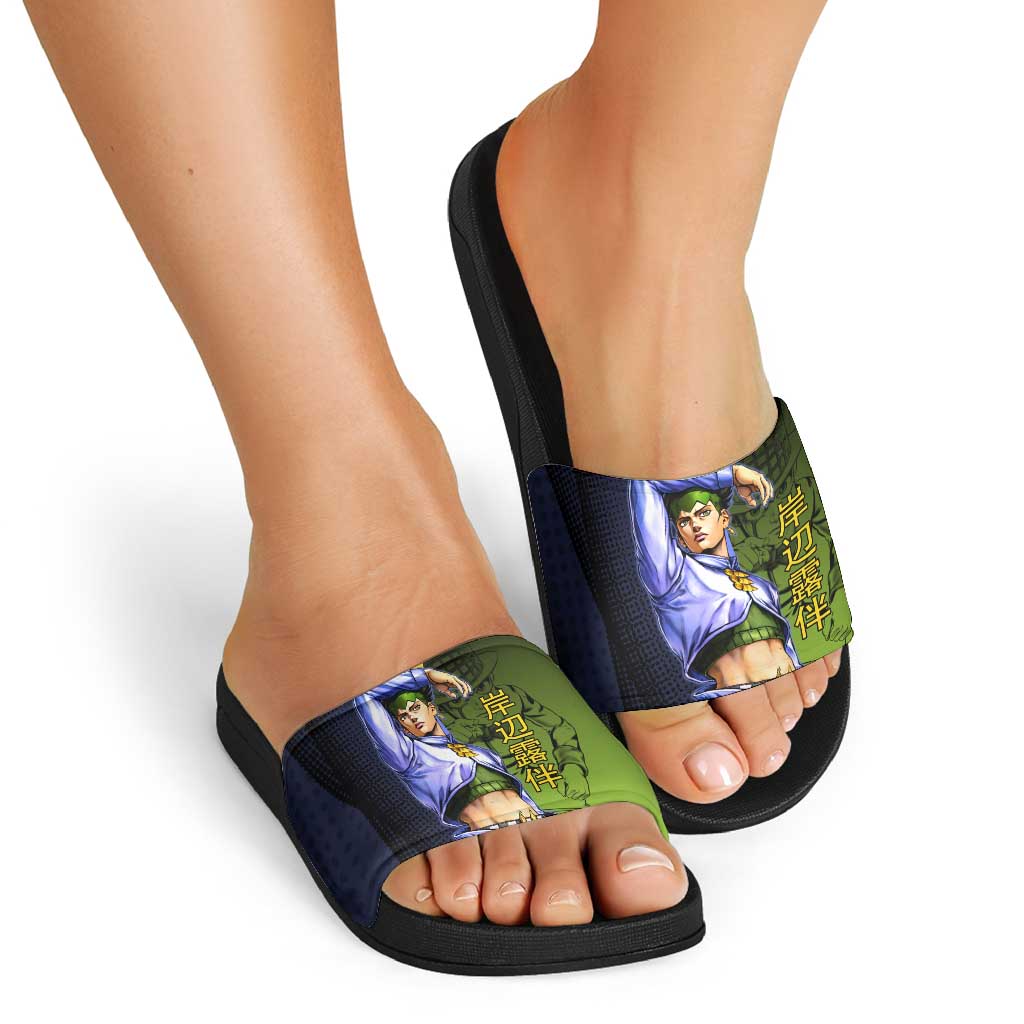 Rohan Kishibe JoJo’s Bizarre Adventure Slide Sandals with Heaven's Door Stand and Manga Style - The Mazicc