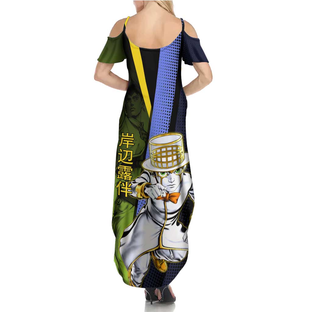 Rohan Kishibe JoJo’s Bizarre Adventure Summer Maxi Dress with Heaven's Door Stand and Manga Style - The Mazicc