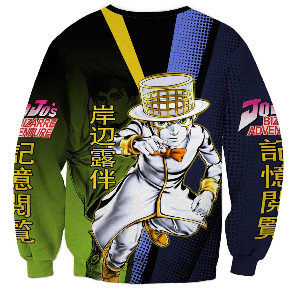 Rohan Kishibe JoJo’s Bizarre Adventure Sweatshirt with Heaven's Door Stand and Manga Style - The Mazicc