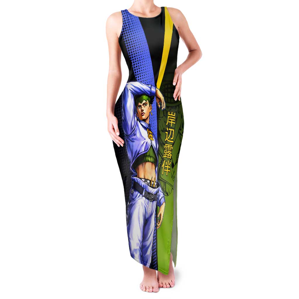 Rohan Kishibe JoJo’s Bizarre Adventure Tank Maxi Dress with Heaven's Door Stand and Manga Style - The Mazicc