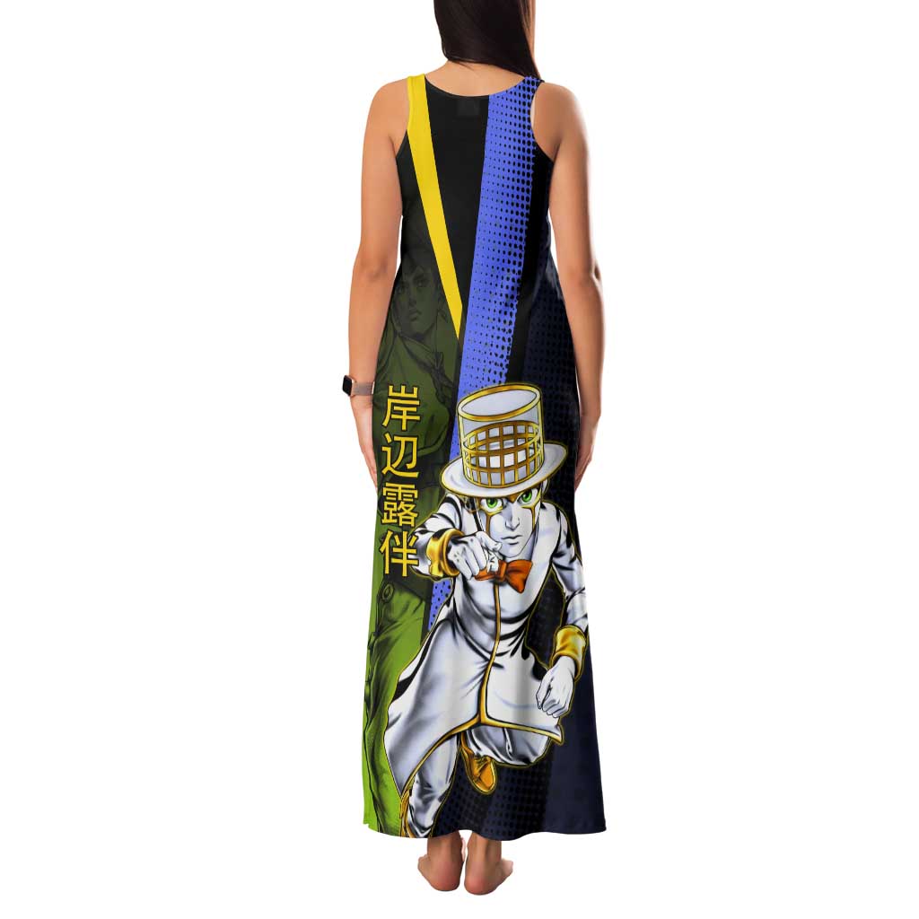 Rohan Kishibe JoJo’s Bizarre Adventure Tank Maxi Dress with Heaven's Door Stand and Manga Style - The Mazicc