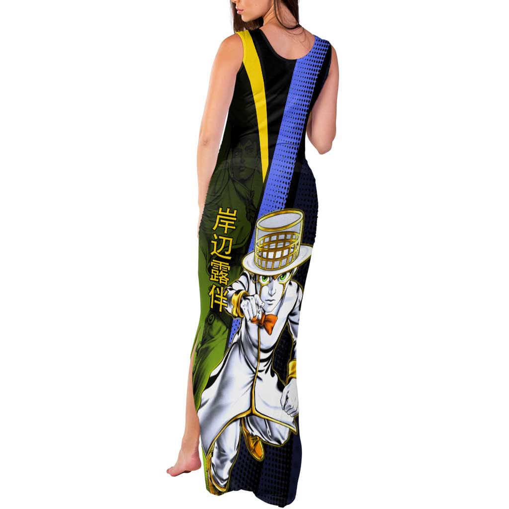 Rohan Kishibe JoJo’s Bizarre Adventure Tank Maxi Dress with Heaven's Door Stand and Manga Style - The Mazicc