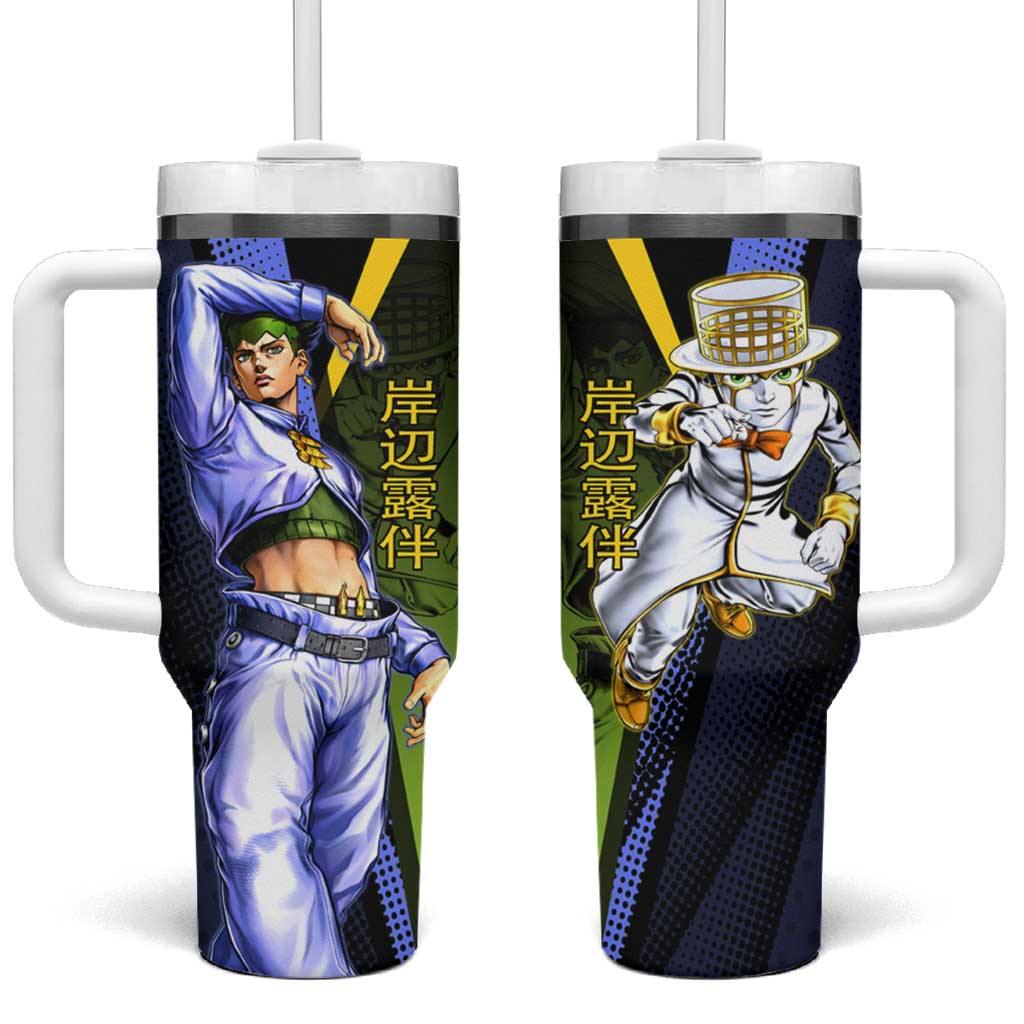 Rohan Kishibe JoJo’s Bizarre Adventure Tumbler With Handle with Heaven's Door Stand and Manga Style - The Mazicc