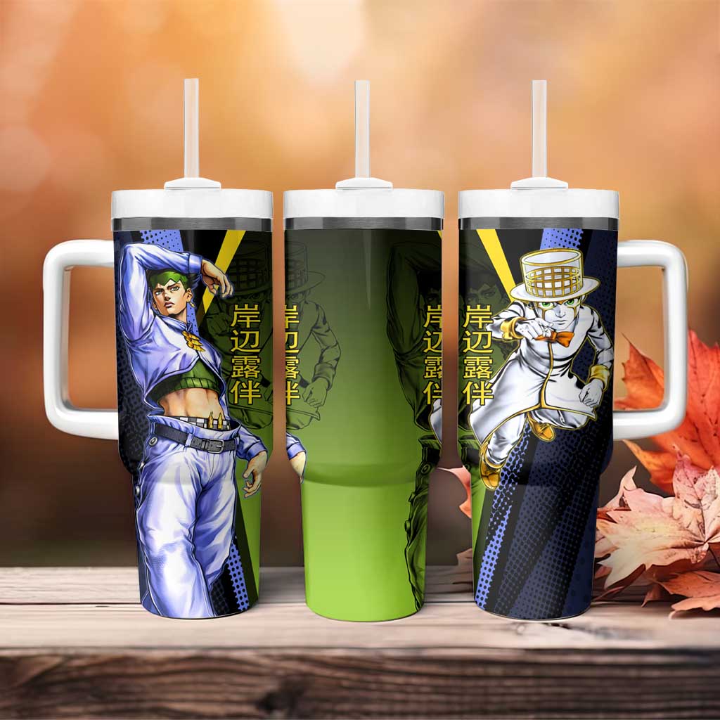 Rohan Kishibe JoJo’s Bizarre Adventure Tumbler With Handle with Heaven's Door Stand and Manga Style - The Mazicc
