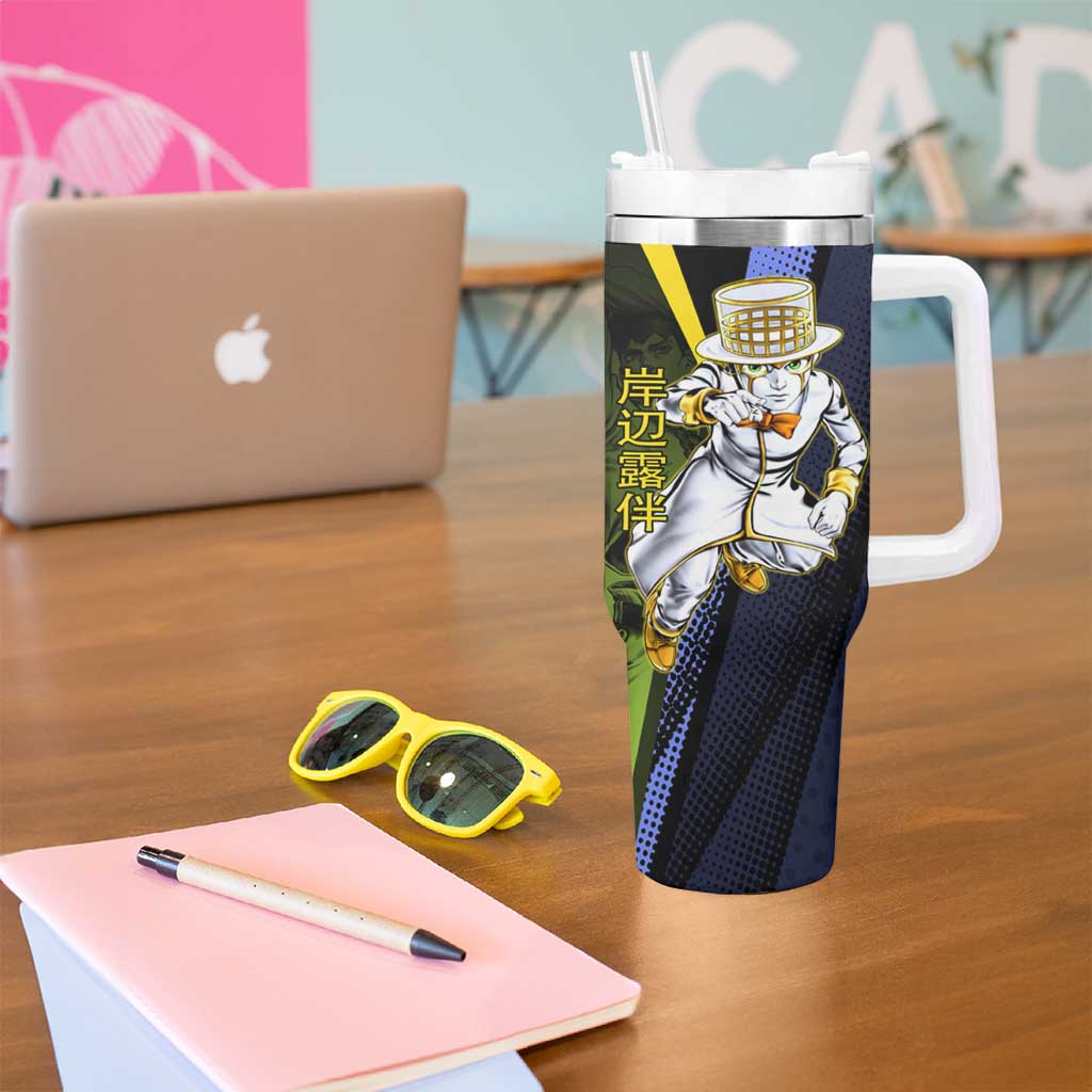 Rohan Kishibe JoJo’s Bizarre Adventure Tumbler With Handle with Heaven's Door Stand and Manga Style - The Mazicc