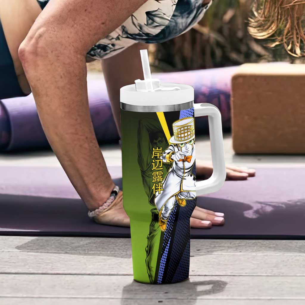 Rohan Kishibe JoJo’s Bizarre Adventure Tumbler With Handle with Heaven's Door Stand and Manga Style - The Mazicc