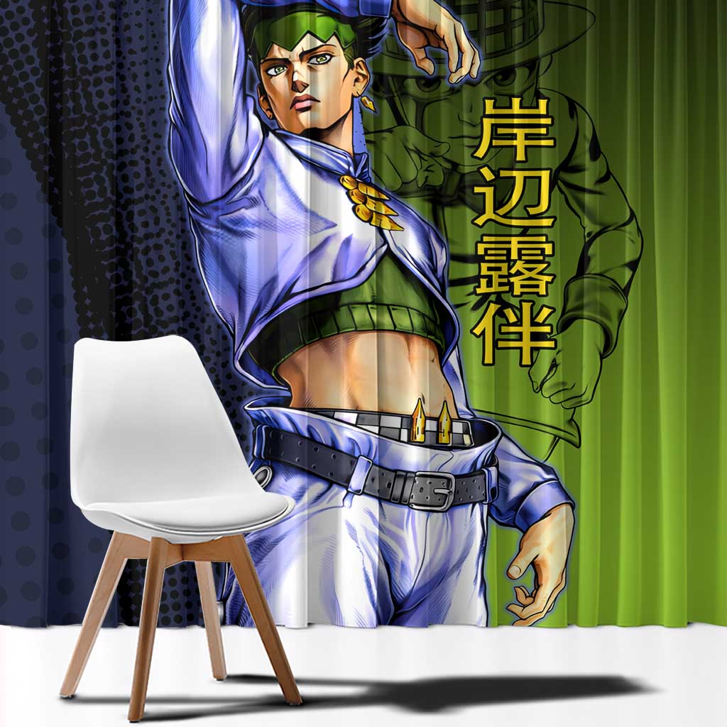 Rohan Kishibe JoJo’s Bizarre Adventure Window Curtain with Heaven's Door Stand and Manga Style - The Mazicc