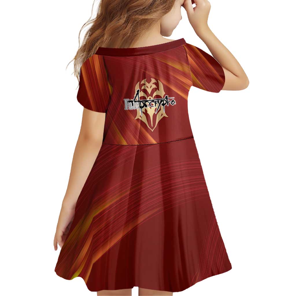 Saber of Red Fate Apocrypha Theme Family Matching Mermaid Dress and Hawaiian Shirt with Sword Pose and Fiery Red Gradient Graphic Design