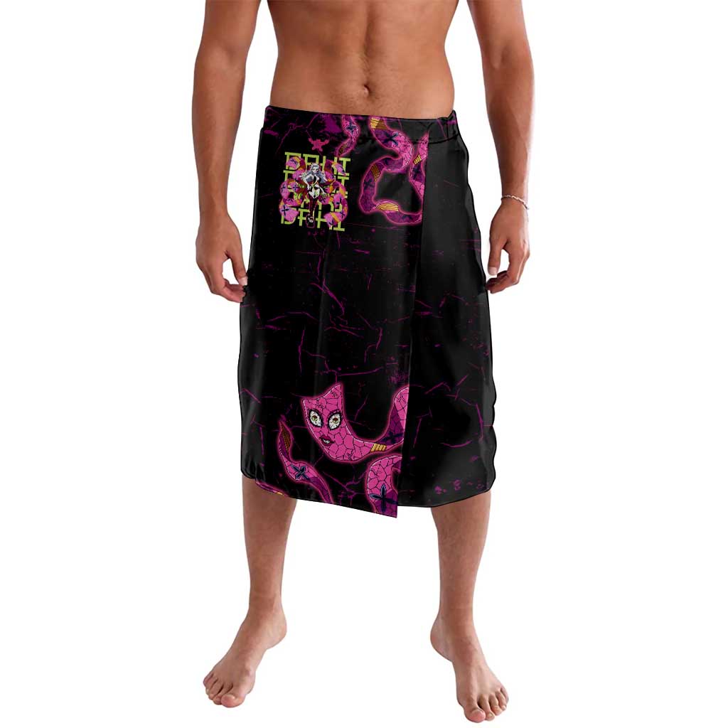 Daki Demon Slayer Theme Lavalava with Obi Sash Design and Neon Pink Green Graphic Elements - The Mazicc
