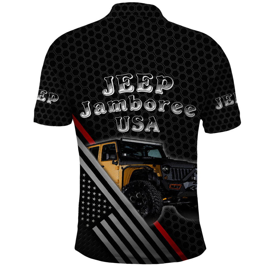 jeep-jamboree-usa-polo-shirt-metallmesh-texture-mix-american-flag
