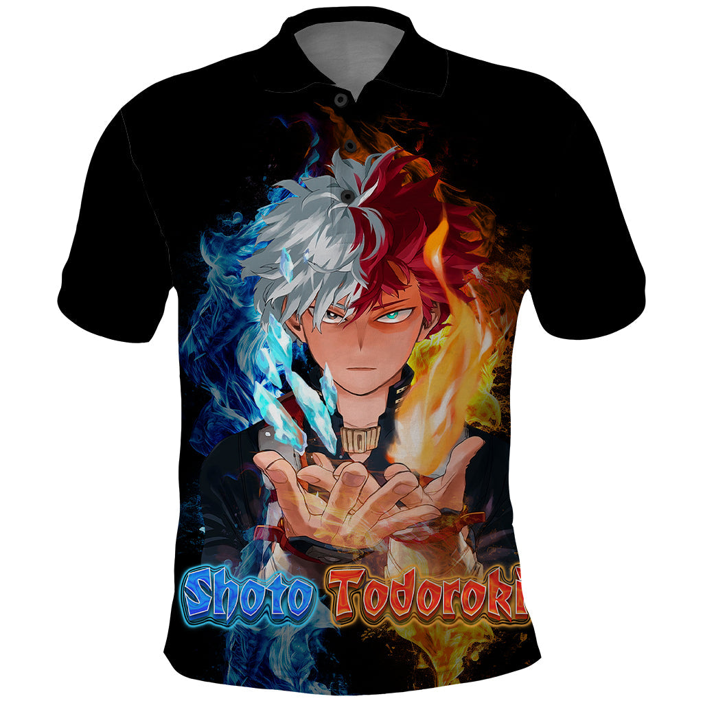 my-hero-academia-anime-shoto-todoroki-polo-shirt-half-half-artsy-style