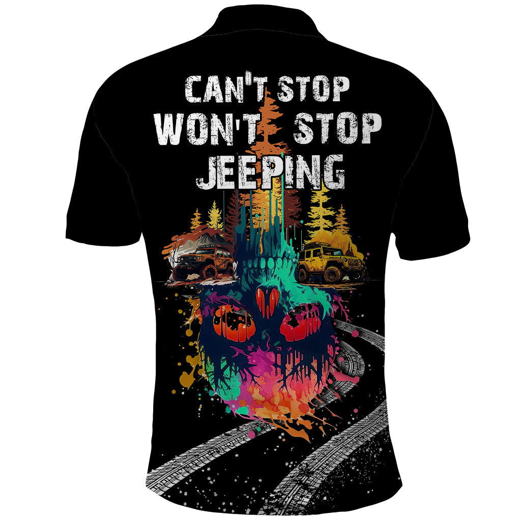 jeep-skull-polo-shirt-cant-stop-wont-stop-jeepin