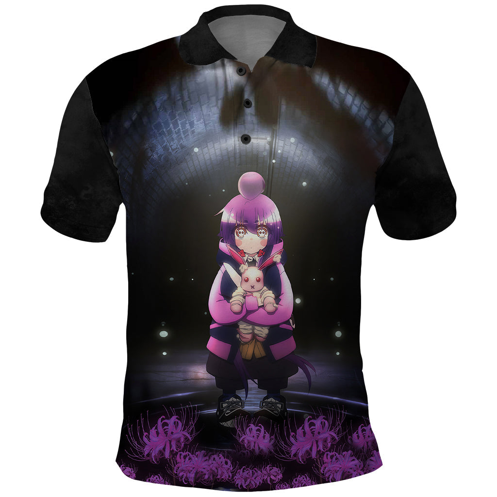 dark-gathering-anime-polo-shirt-yayoi-with-lily-spiders