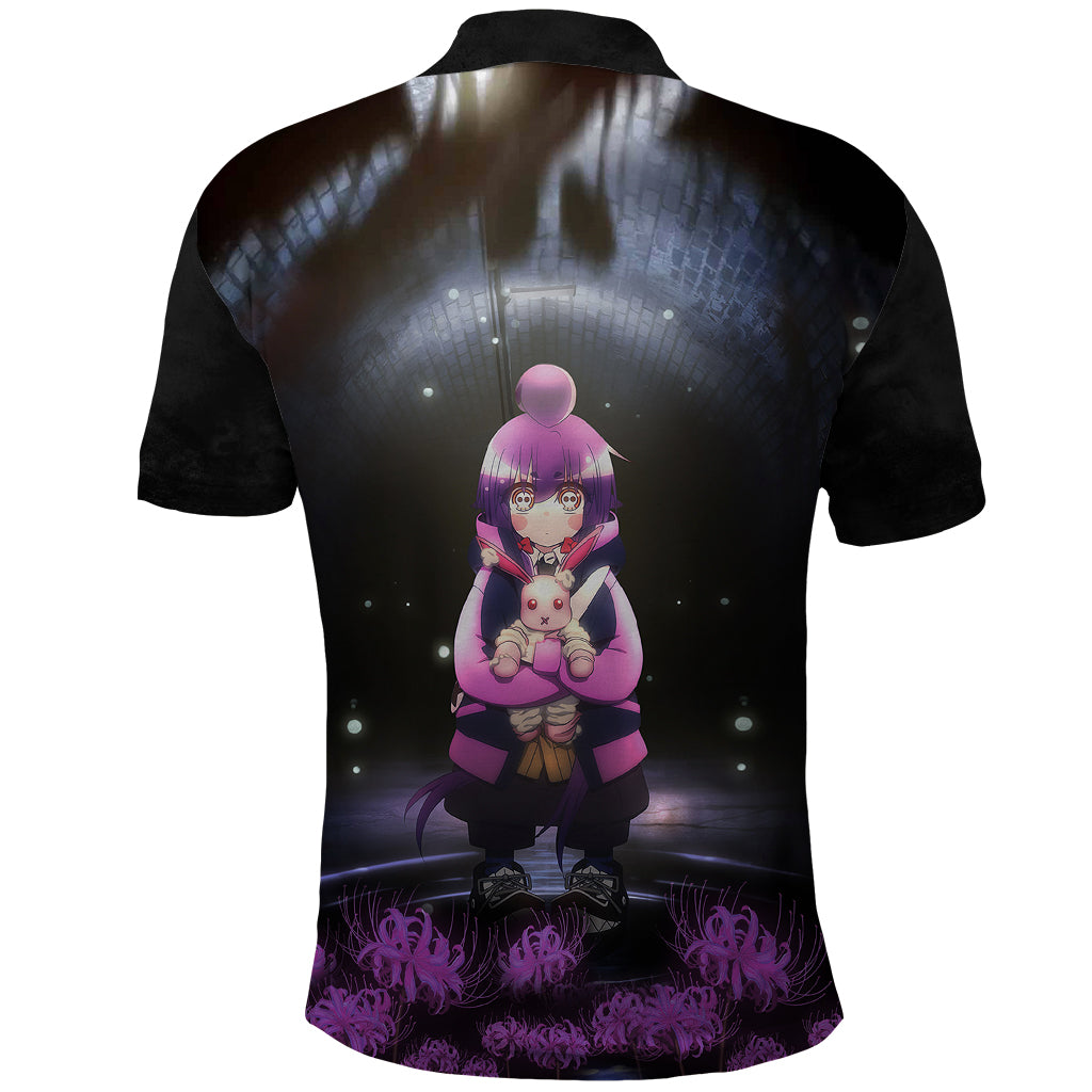 dark-gathering-anime-polo-shirt-yayoi-with-lily-spiders