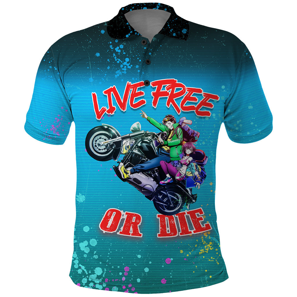 zom-100-anime-polo-shirt-live-free