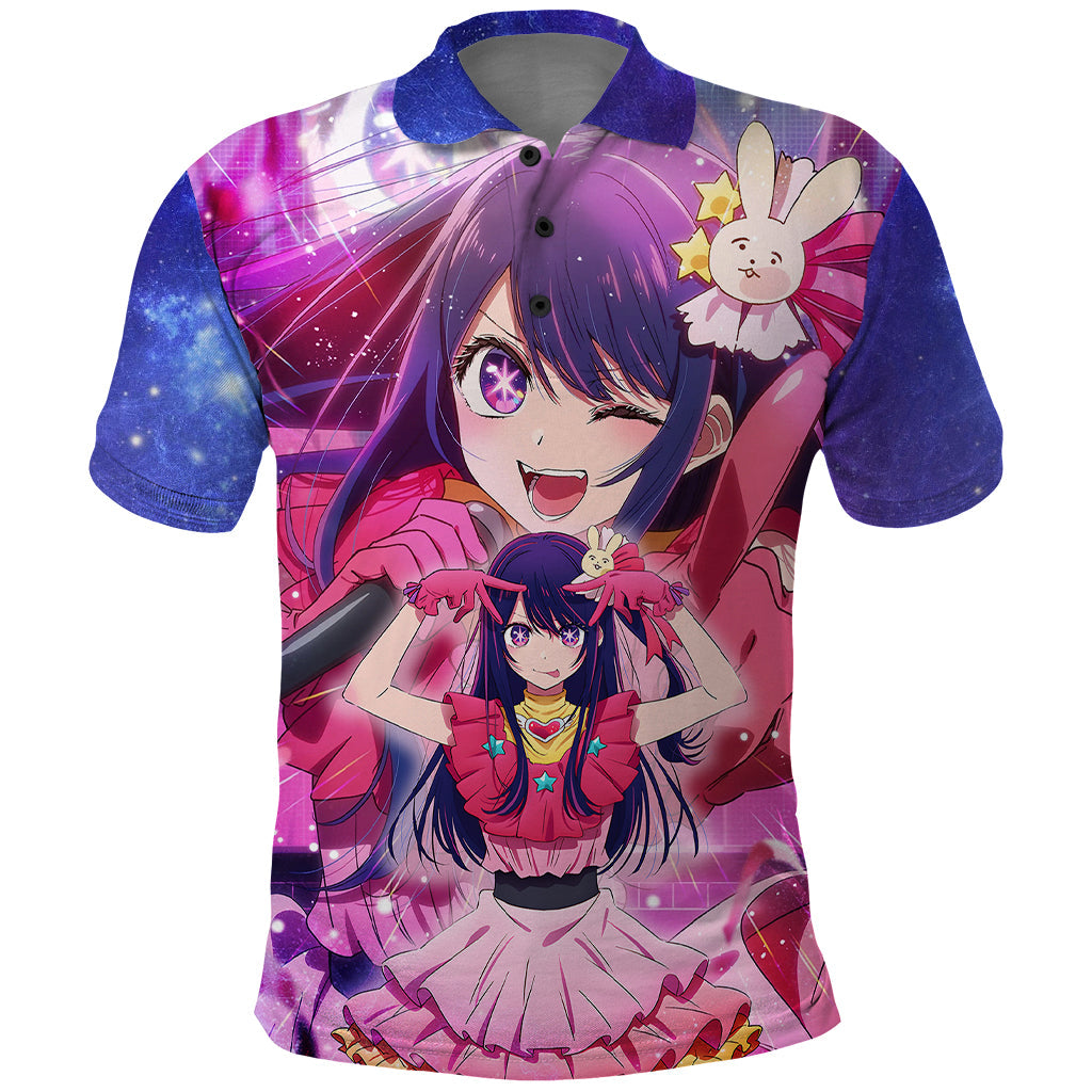 oshi-no-ko-anime-polo-shirt-hoshino-ai-on-stage