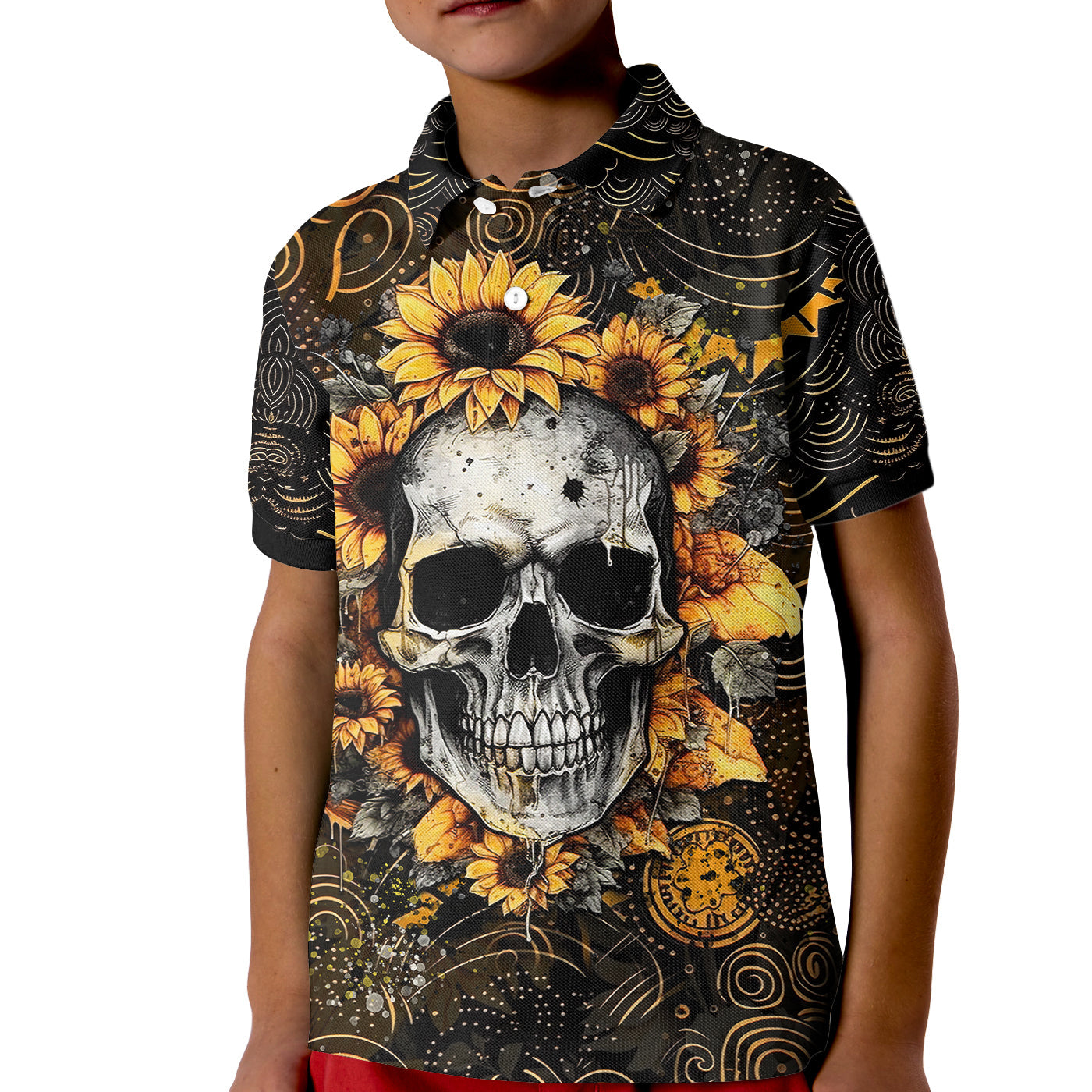 jeep-girl-sunflower-sunshine-with-a-little-hurricane-kid-polo-shirt