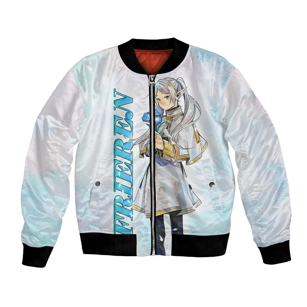 Frieren Anime Bomber Jacket Flowers Field