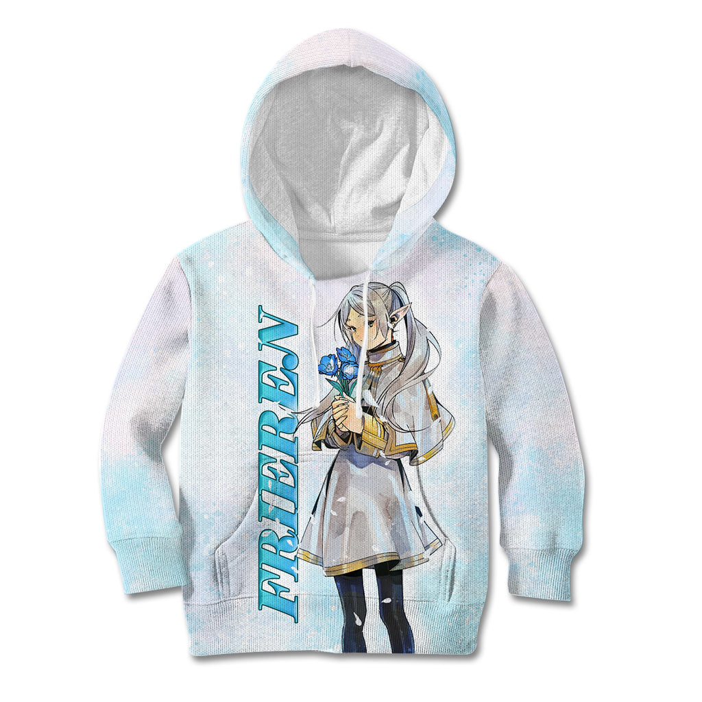 Frieren Anime Kid Hoodie Flowers Field