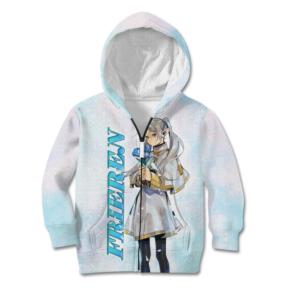 Frieren Anime Kid Hoodie Flowers Field
