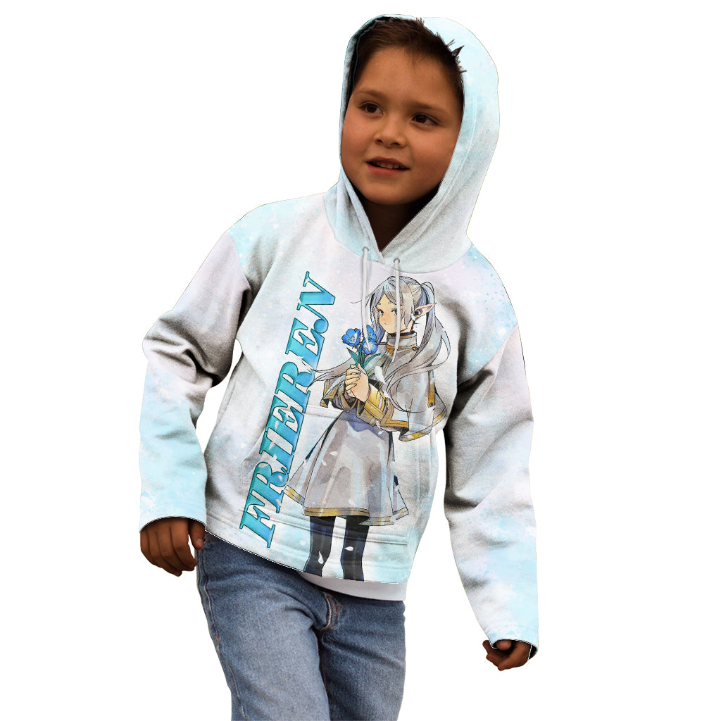 Frieren Anime Kid Hoodie Flowers Field