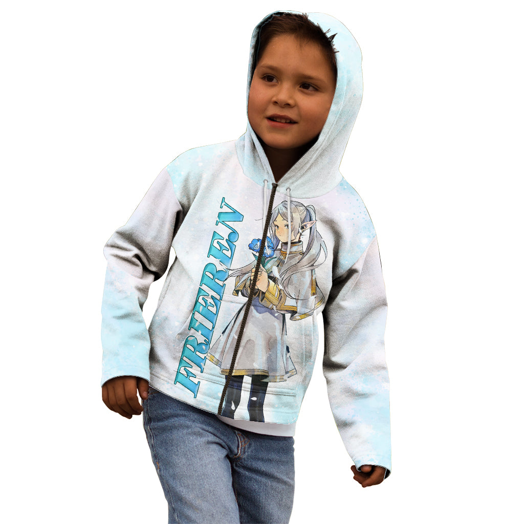 Frieren Anime Kid Hoodie Flowers Field