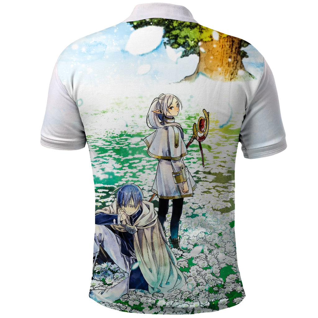 Frieren Anime Polo Shirt Flowers Field