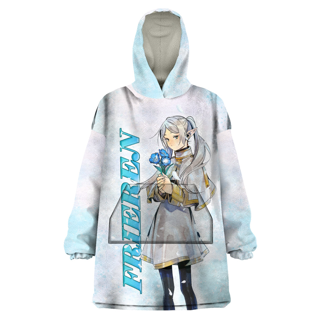 Frieren Anime Wearable Blanket Hoodie Flowers Field