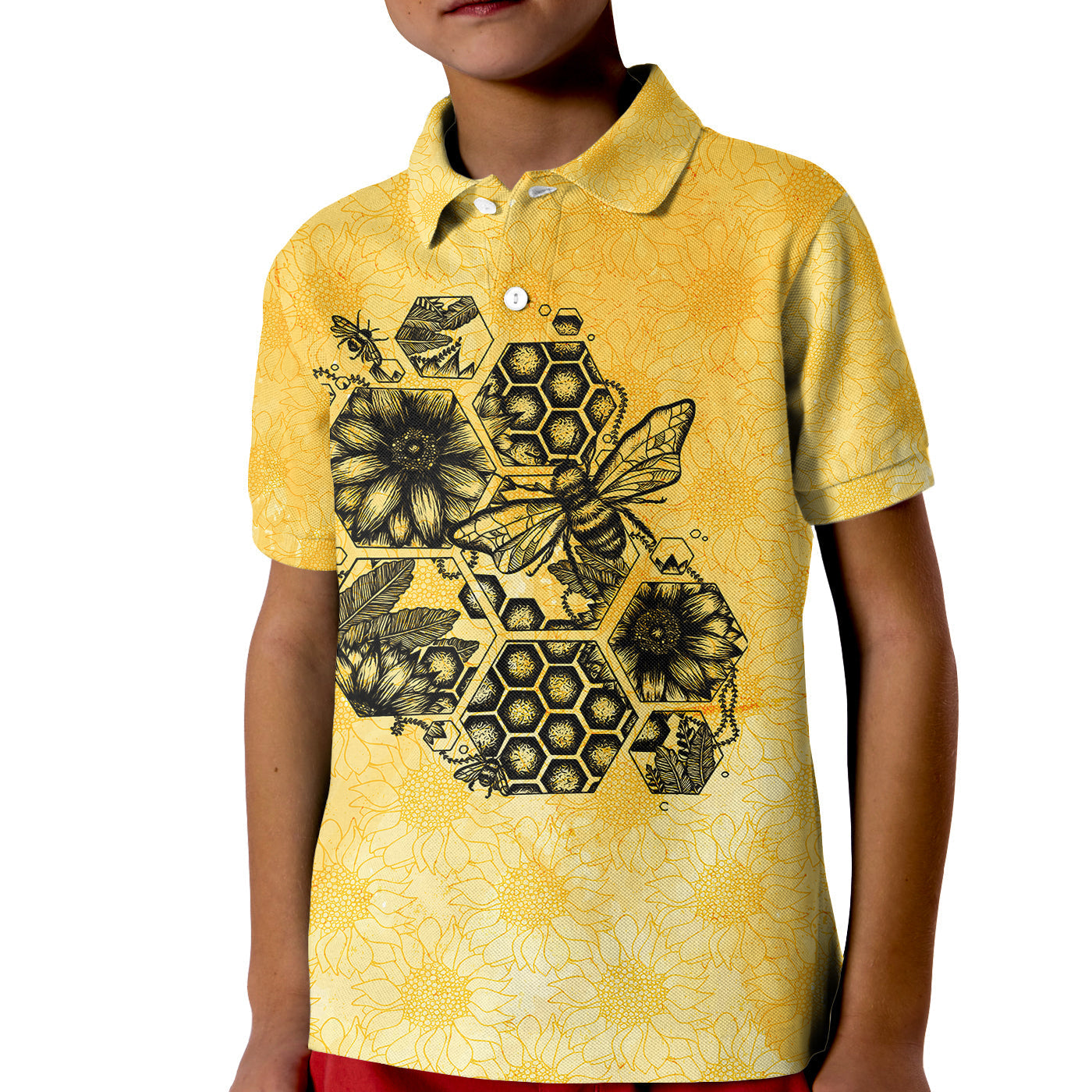 jeep-life-summer-vibes-sunflowers-and-bees-kid-polo-shirt
