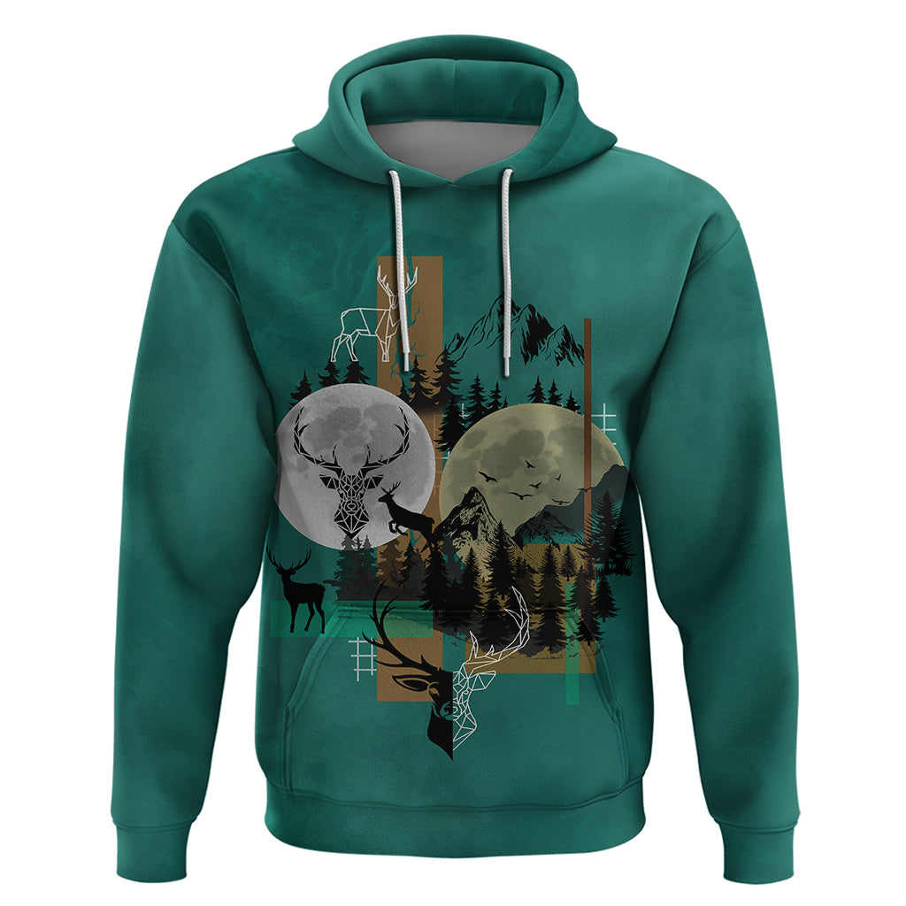 deer-hunting-hoodie-forest-green-symmetrical-style