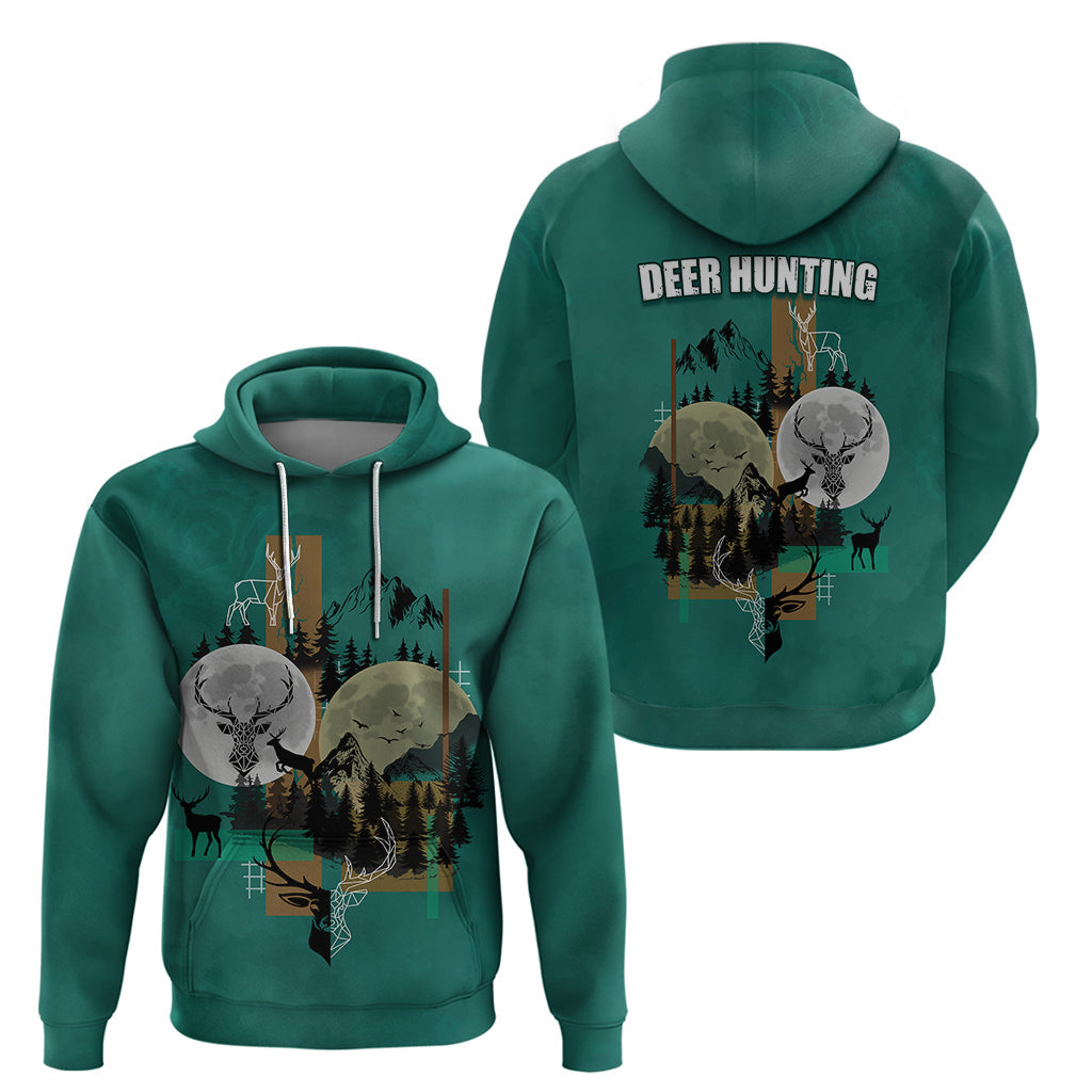 deer-hunting-hoodie-forest-green-symmetrical-style
