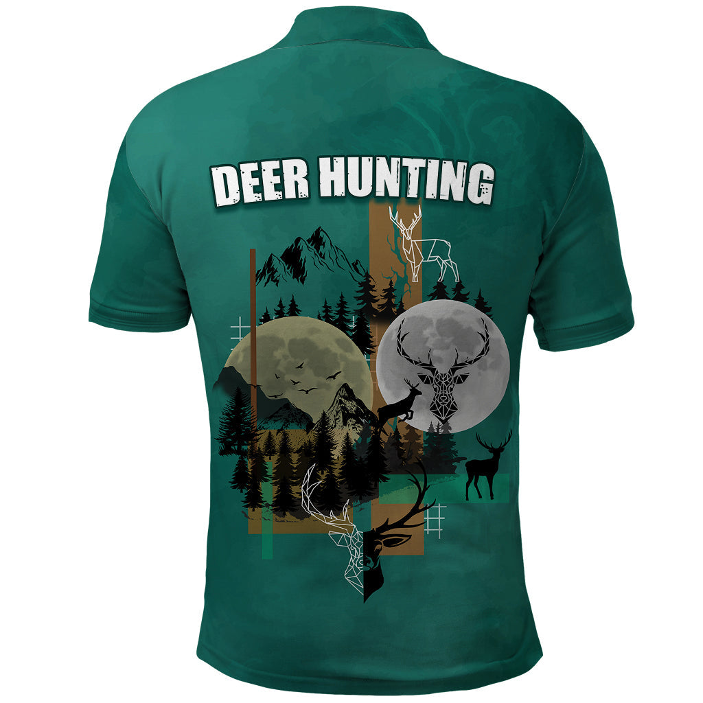 deer-hunting-polo-shirt-forest-green-symmetrical-style