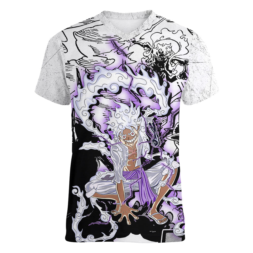 luffy-strawhat-gear-five-women-v-neck-t-shirt-kaminari