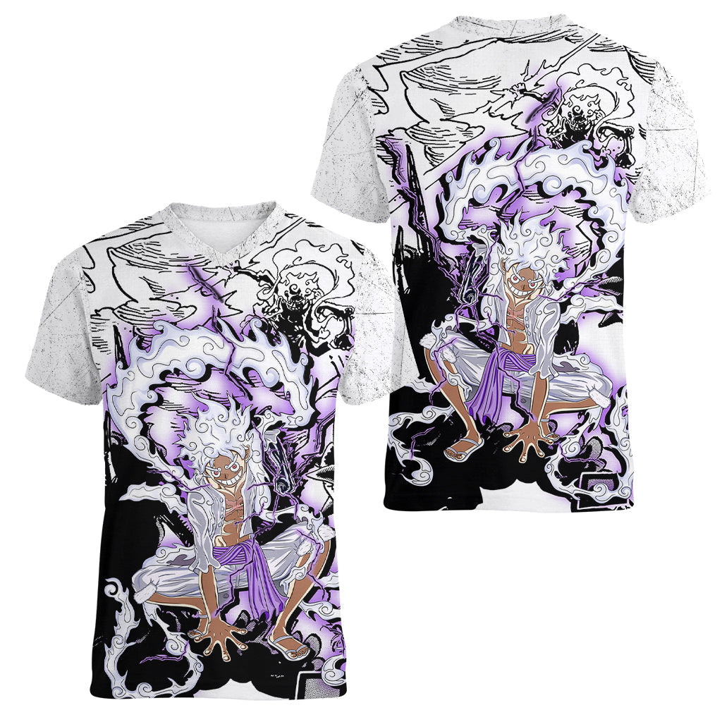 luffy-strawhat-gear-five-women-v-neck-t-shirt-kaminari
