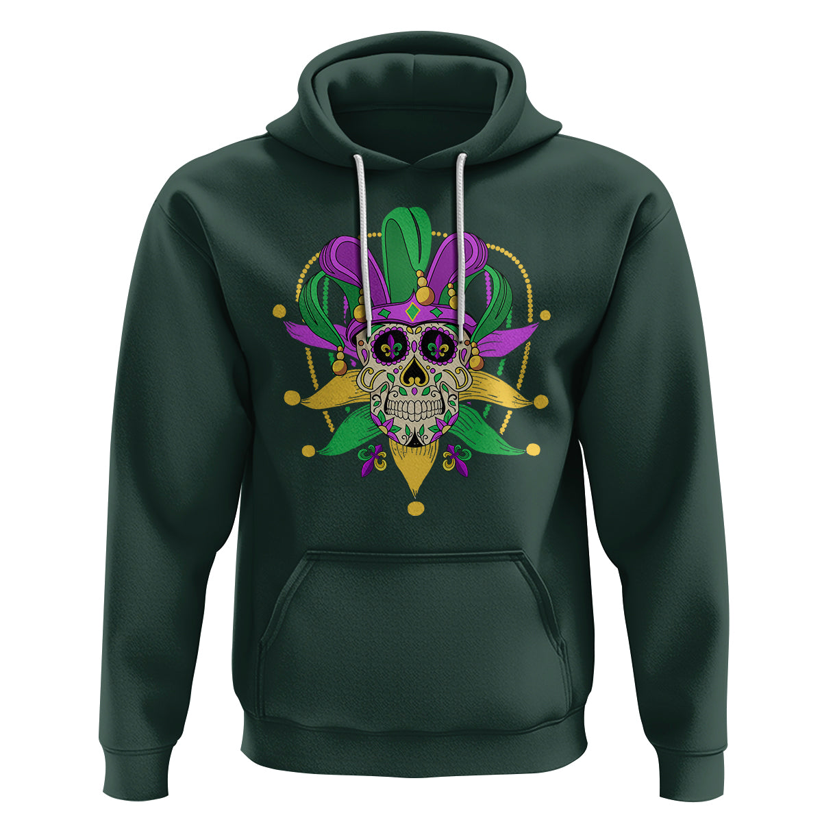 Mardi Gras Funny Sugar Skull Fat Tuesday New Orleans Hoodie