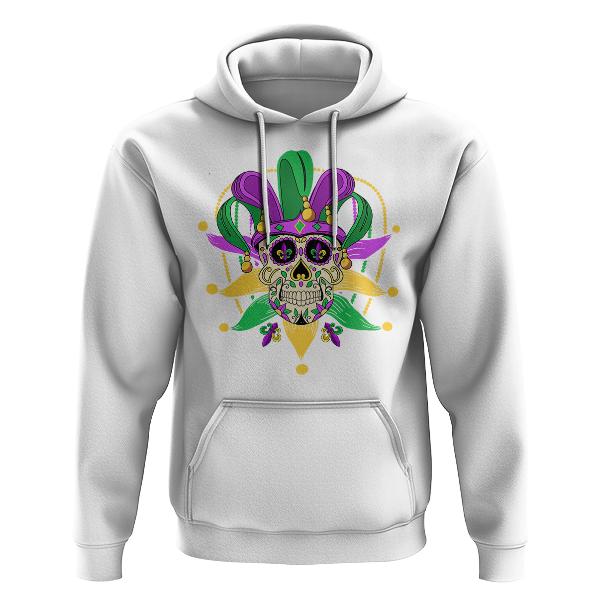 Mardi Gras Funny Sugar Skull Fat Tuesday New Orleans Hoodie