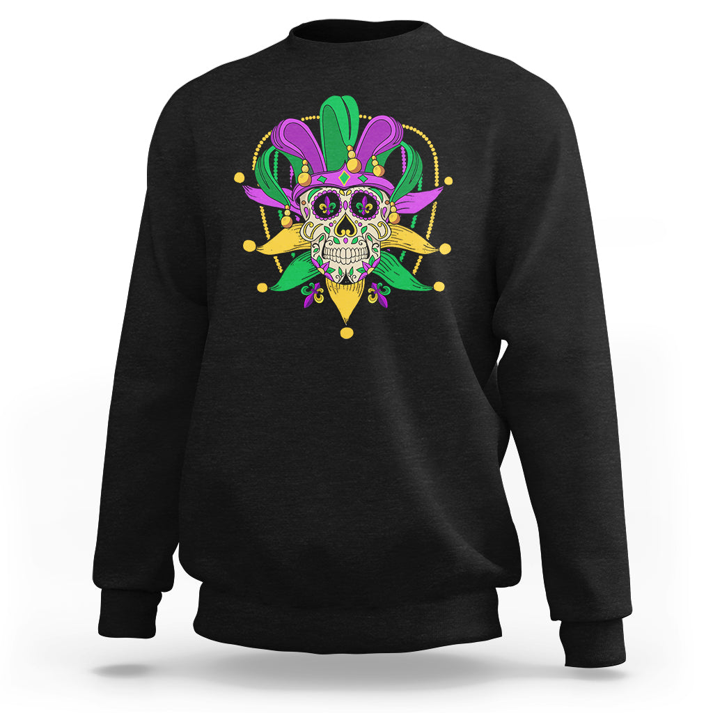 Mardi Gras Funny Sugar Skull Fat Tuesday New Orleans Sweatshirt