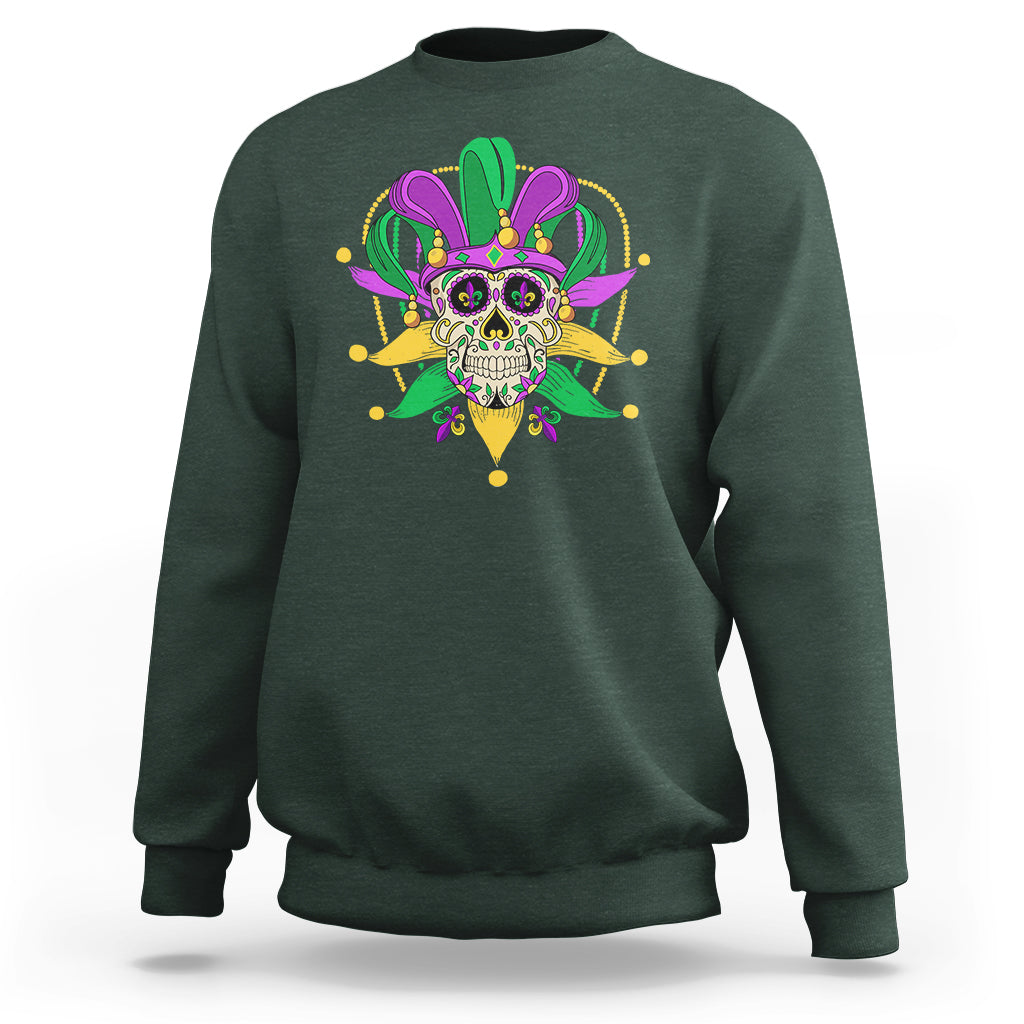 Mardi Gras Funny Sugar Skull Fat Tuesday New Orleans Sweatshirt