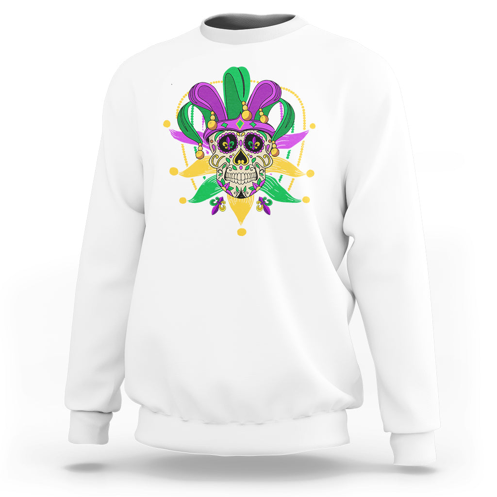 Mardi Gras Funny Sugar Skull Fat Tuesday New Orleans Sweatshirt